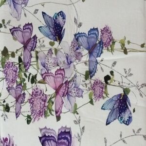 Purple and Green Floral & Butterfly Bath Mat